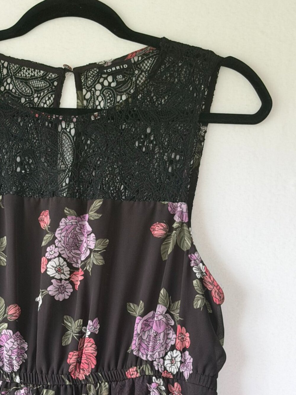 Torrid Floral Sleeveless Midi Dress – Size 00 (L/XL) - Picture 5 of 9